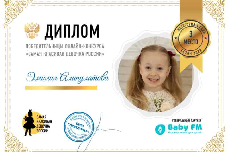 Дагестанка Эмилия Алипулатова стала победительницей конкурса "Самая красивая девочка России"